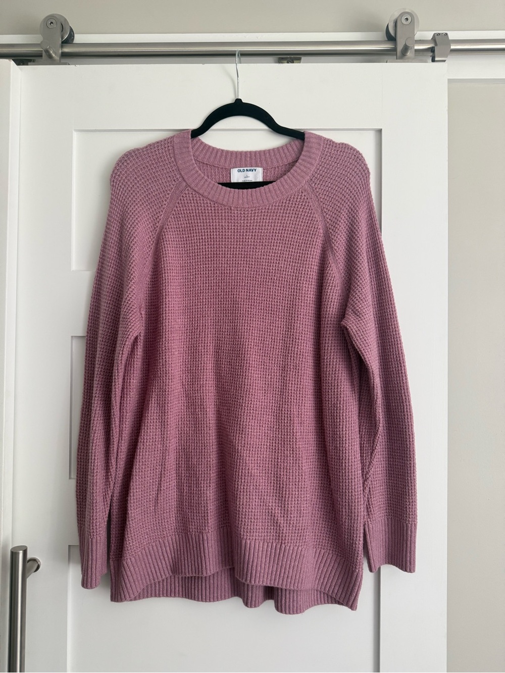 Old Navy Women's Mauve Waffle-Knit Crewneck Sweater so soft